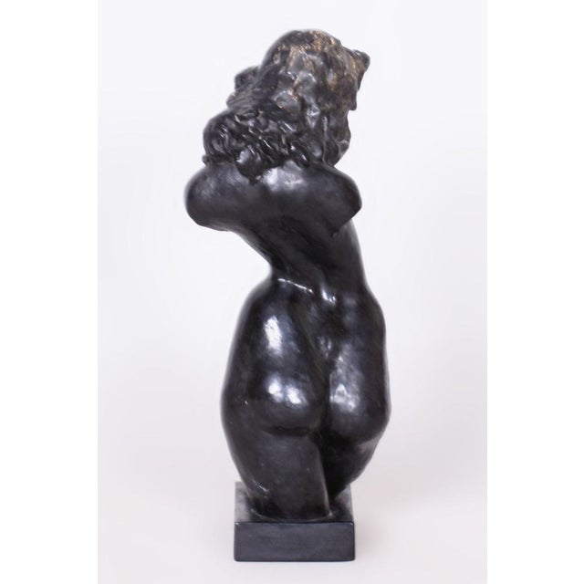 1920s Art Deco Plaster Sculpture from Lugs Theodor, Czech, 1920s For Sale - Image 5 of 9