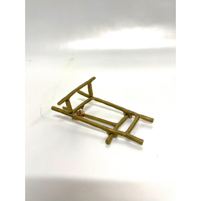 Vintage Brass Faux Bamboo Picture Easel For Sale In Charleston - Image 6 of 6