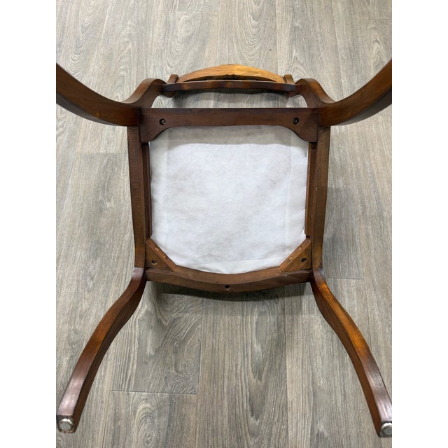 Vintage Regency Style Mahogany Rose Back Ladder Back Dining Accent Chairs - Pair For Sale - Image 9 of 9