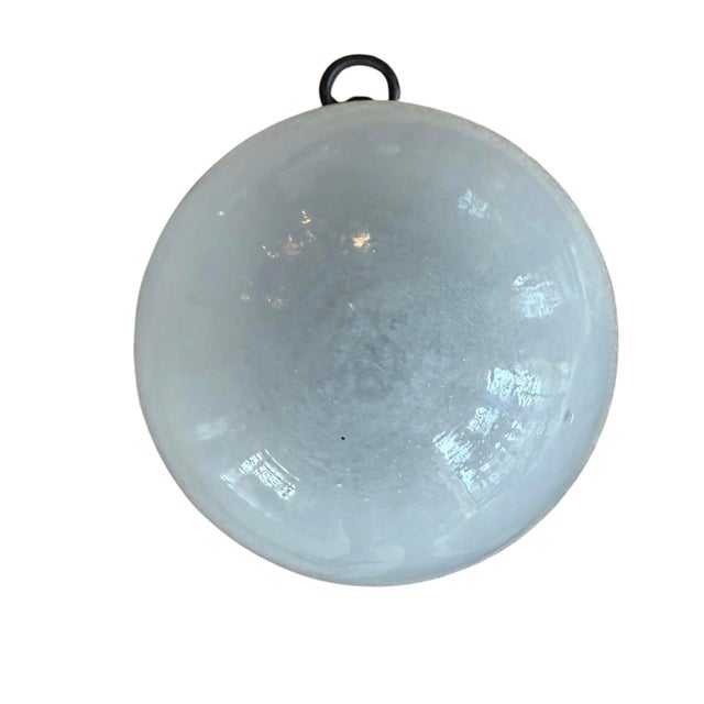 Mid 20th Century 1920’s Nautical Anchor Flushmount With Milkglass Globe Shade For Sale - Image 5 of 6