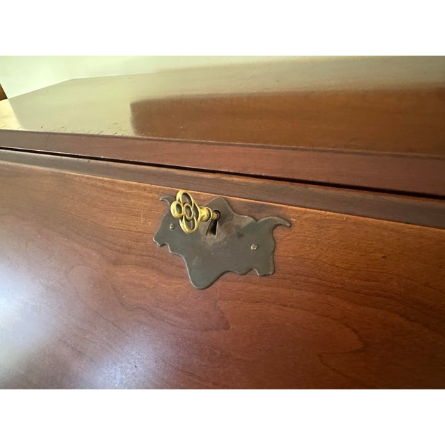 Chippendale 1950s Maddox Slant-Front Secretary Desk With Drawers For Sale - Image 3 of 12