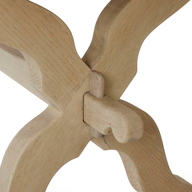 1910s Early 20th Century Bleached Oak Dining Table For Sale - Image 5 of 7