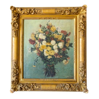 JST, Bouquet of Flowers, 1887, Oil on Canvas, Framed For Sale