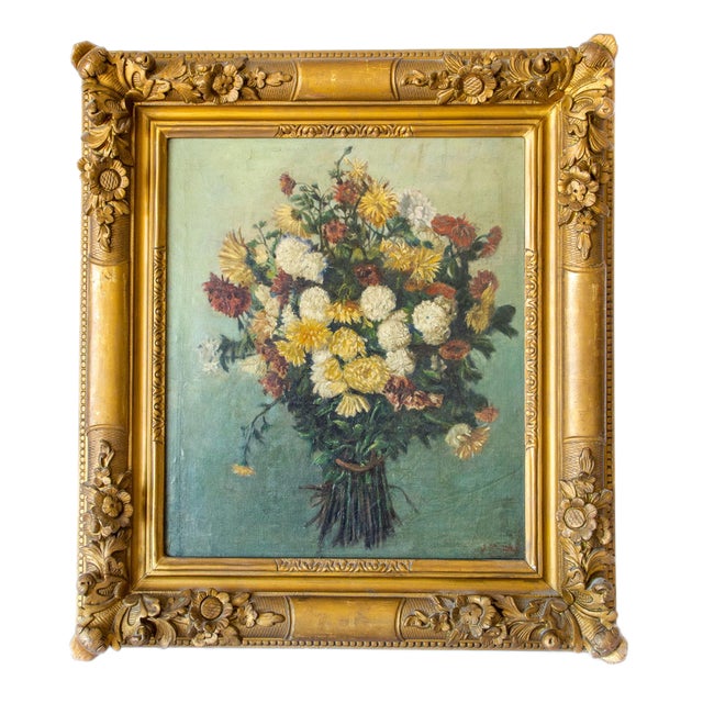 JST, Bouquet of Flowers, 1887, Oil on Canvas, Framed For Sale