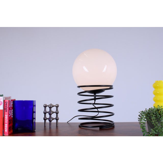 Mid-Century Modern Large Pop Art Glass Globe Spring Table Lamp from Woja Lighting, 1970s For Sale - Image 3 of 14