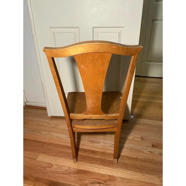 Brown Antique Tiger Oak Rocking Chair, Side Chair and Accent Table, Set of 3 For Sale - Image 8 of 12