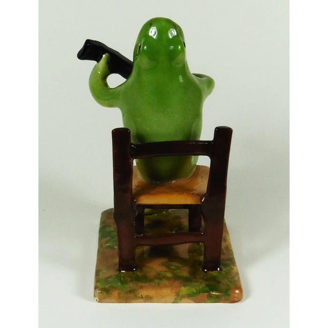 French Provincial Majolica Frog Sitting on a Chair Jerome Massier, circa 1910 For Sale - Image 3 of 9