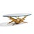 Silas Seandel Brutalist Mid Century Glass and Gilt Bronze Coffee Table For Sale In Chicago - Image 6 of 9