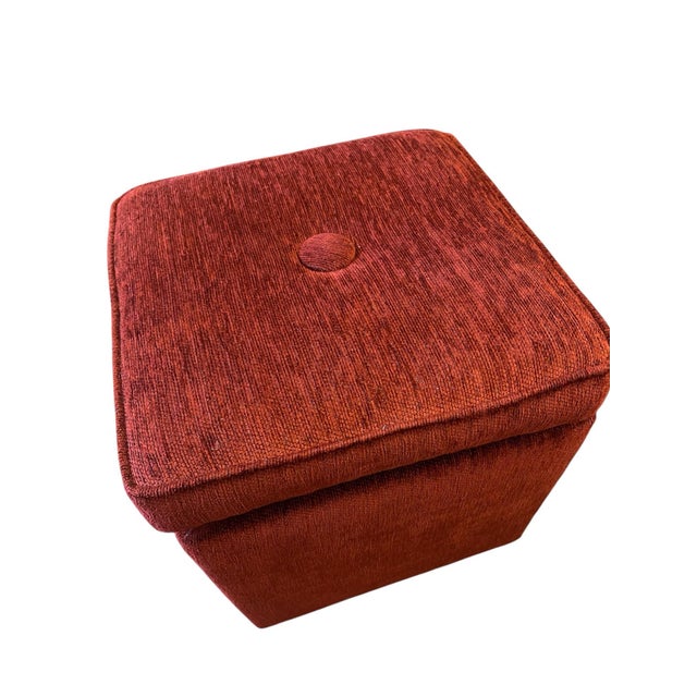 American Pair of Ethan Allen Upholstered Storage Ottomans For Sale - Image 3 of 8