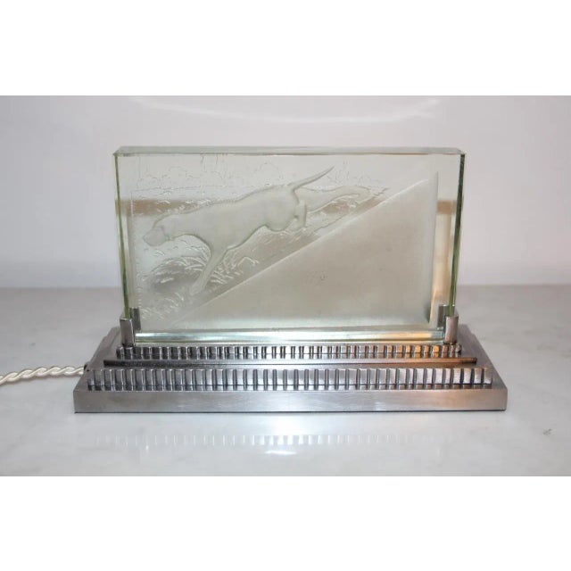 Glass & Wrought Iron Lamp by Muller Frères, 1930s For Sale - Image 7 of 7