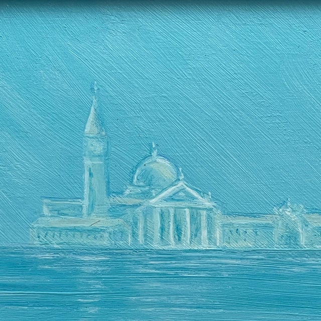 Luigi Targa, Venetian Lagoon in the Heavenly Glare, Padua, Italy, 1970s, Oil on Canvas, Framed For Sale - Image 4 of 13