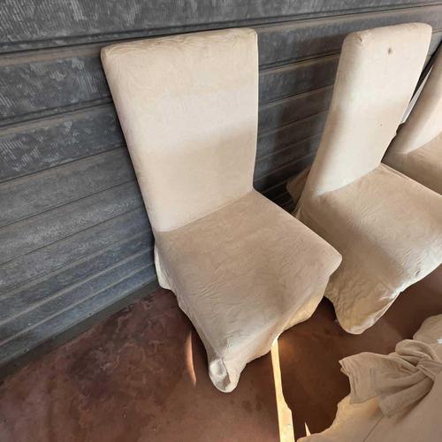 Upholstered Chairs with Removable Fabric Covers and Bow, Set of 6 For Sale - Image 3 of 12
