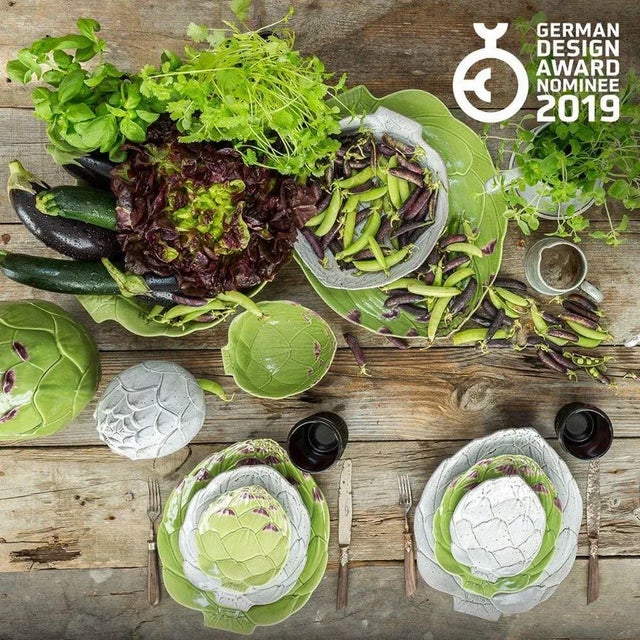 Bordallo Pinheiro Artichoke Bread Plate, Green, Set of 4 For Sale - Image 4 of 5