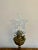 Pretty antique Edwardian quality oil lamp, having the original glass shade with a wavy shaped edge, a glass chimney, a...