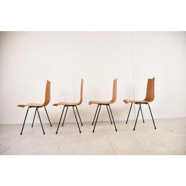 GA Chairs attributed to Hans Bellmann for Horgen Glarus, 1950s, Set of 4 For Sale - Image 6 of 13