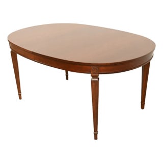 Drexel French Regency Louis XVI Cherry Wood Extension Dining Table, Newly Refinished For Sale