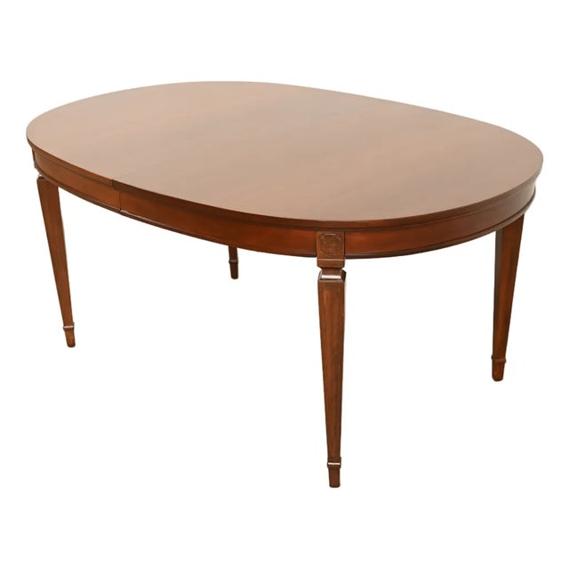 Drexel French Regency Louis XVI Cherry Wood Extension Dining Table, Newly Refinished For Sale