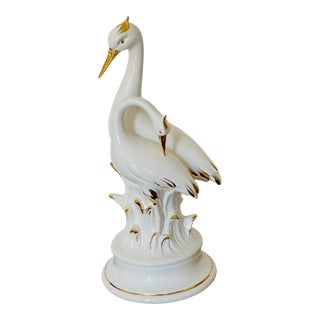 Fabulous Mid 20 Th C Italian Ceramic Sculpture Two Herons For Sale