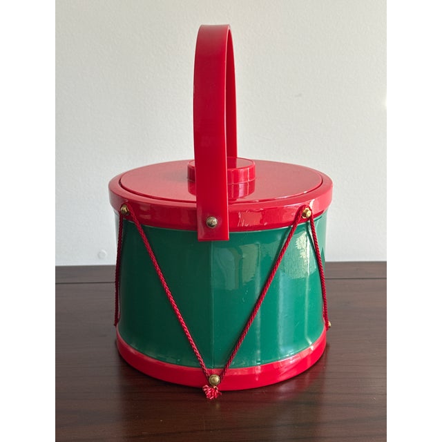 Mid-Century Modern Georges Briard Holiday Drum Ice Bucket For Sale - Image 3 of 10