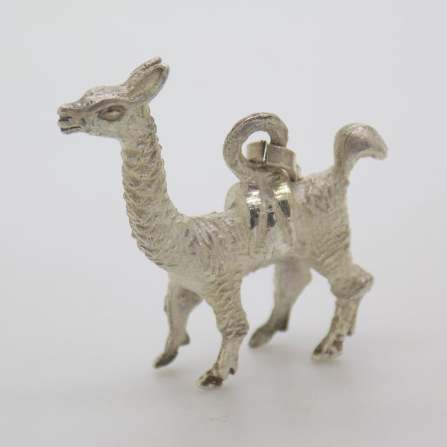 Vintage Italian Handmade Genuine Sterling Silver 925 Llama Lama Charm Pendant For Sale - Image 4 of 8
