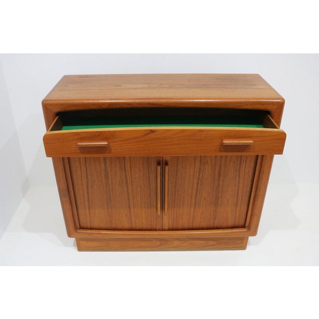 Mid-Century Danish Teak Cabinet with Tambour Doors and Drawer from Dyrlund, 1960s For Sale - Image 13 of 18