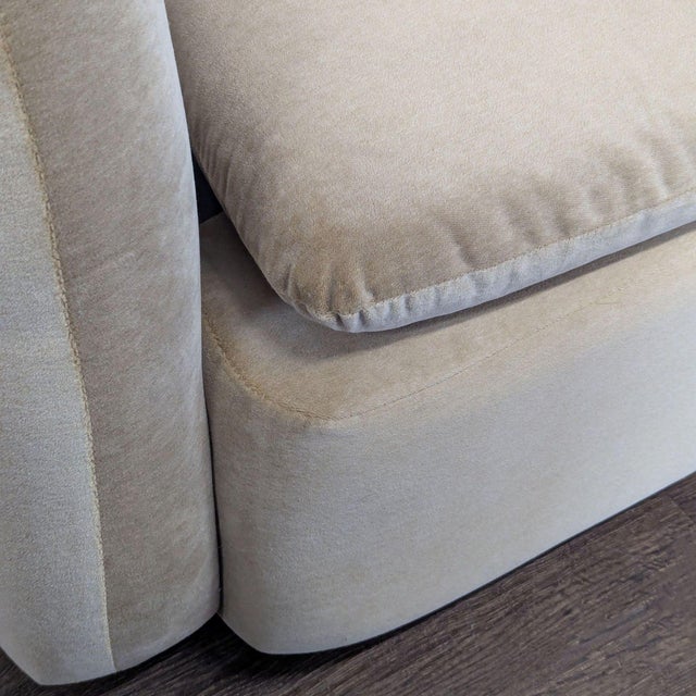 West Elm Kaufman 3-Seat Modern Beige Curved Sofa For Sale In San Francisco - Image 6 of 6