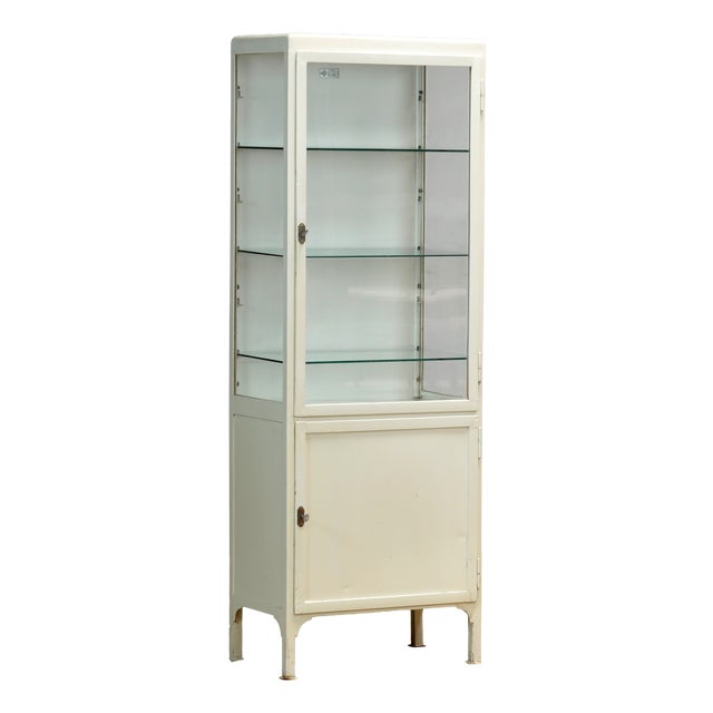 Vintage Medical Cabinet in Glass and Iron, 1970s For Sale