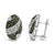 Contemporary 14K White Gold 2.00 Cttw White and Treated Blue Diamond Oval Shield Omega Back Earrings (H-I Color, SI1-SI2 Clarity) For Sale - Image 3 of 5