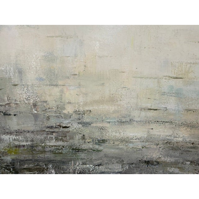 Moody Abstract River Reflection Painting - Large Canvas For Sale - Image 9 of 9