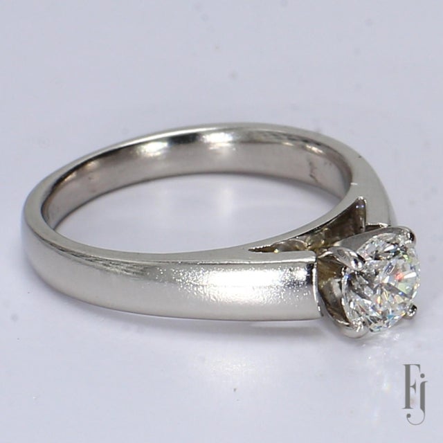 Platinum Cathedral-Style Solitaire Ring - Size 5.75 For Sale - Image 4 of 6