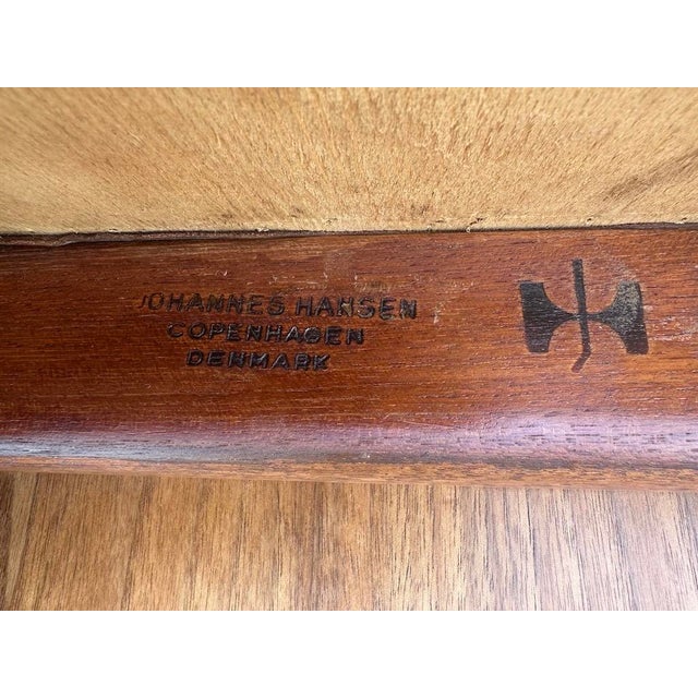 Original Hans Wegner for Johannes Hansen "The Chair" Teak and Leather Round Chair 60s For Sale - Image 15 of 15