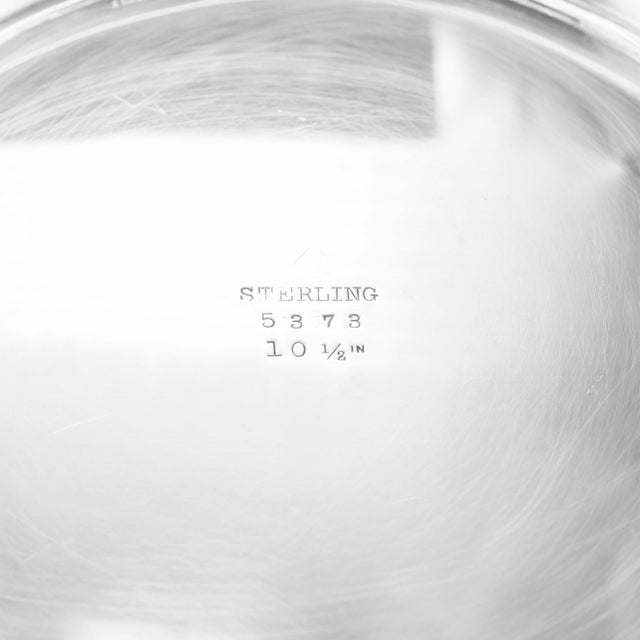 Vintage 925 Sterling Silver Round Platter Tray For Sale - Image 4 of 5