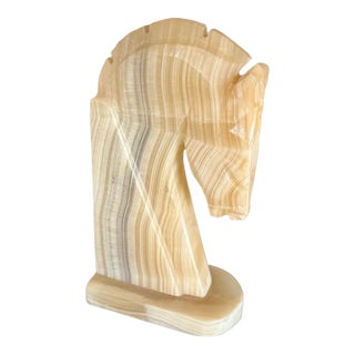 Vintage Horse/Stallion Pastel Tones Stone Bookend For Sale