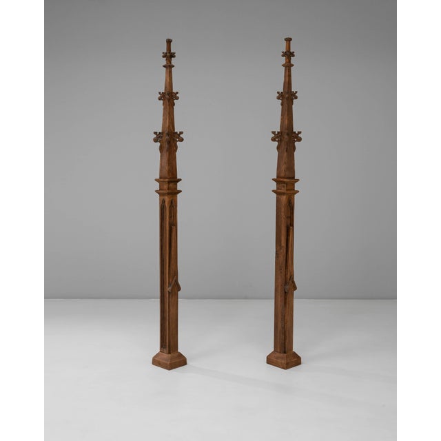 1900s French Oak Gothic-Style Building Spires - A Pair For Sale - Image 18 of 18