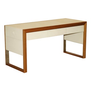 Handmade Leather Upholstered Rolex Boutique Guest Desk For Sale