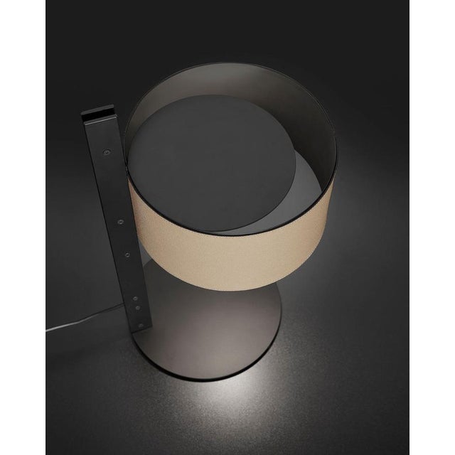 Metal Metal and Leather Table Lamp by Victor Vasilev for Oluce For Sale - Image 7 of 9