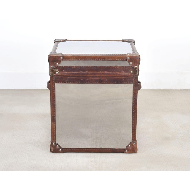 Timothy Oulton Steel and Leather London Steamer Hat Trunk For Sale - Image 18 of 18