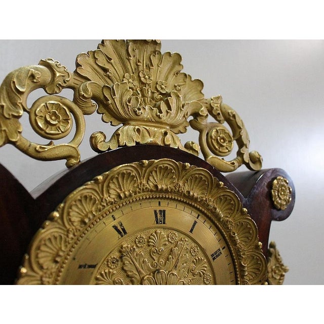 Empire Lyre Pendulum in Mahogany and Gilded Bronze For Sale - Image 10 of 18