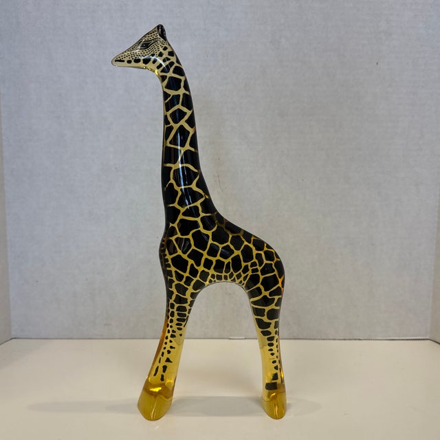 Mid century lucite giraffe figure by Abraham Palatnik. Some yellowing to lucite due to age.