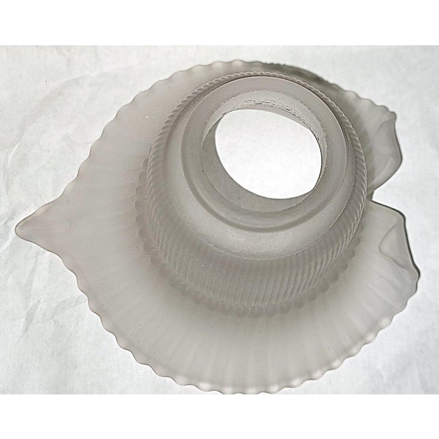 Traditional Antique Frosted Glass Lamp Shade For Sale - Image 3 of 5