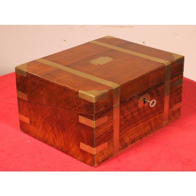 19th Century Walnut Marine Writing Desk with Hidden Compartment For Sale - Image 13 of 13