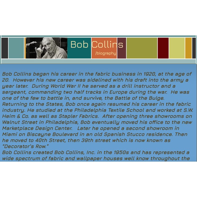 White Bob Collins & Sons Fabric Custom Silk Pillow For Sale - Image 8 of 10