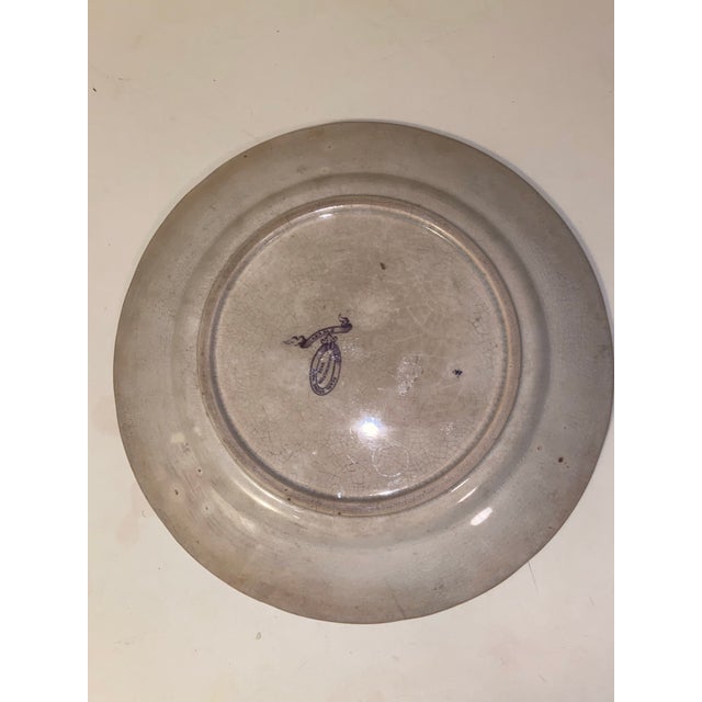 Antique P. W. & Co. Purple Mulberry Transferware Plate, “Washington’s Vase” - 9” For Sale In Savannah - Image 6 of 6