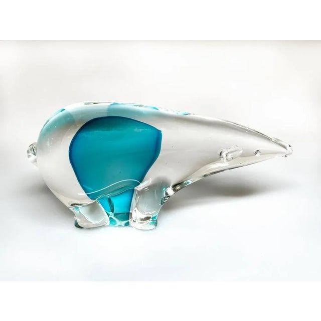 Beautiful figure of a Tapir, in submerged Murano Glass by Ghisetti, Italy