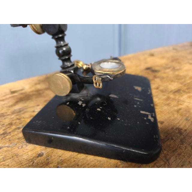 Black Antique Wood and Copper Combination Microscope, 1850s For Sale - Image 8 of 18