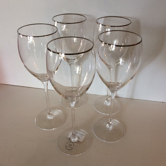 Lenox Timeless Platinum Signature Wine Glasses Set of 5 Chairish