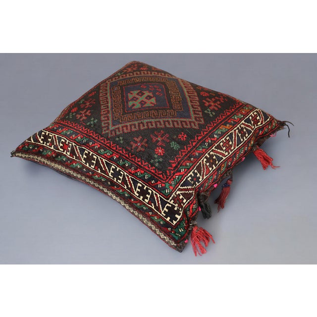 Vintage Afghan Nomad Rug Seat Cushion Cover, 1970s For Sale - Image 6 of 14