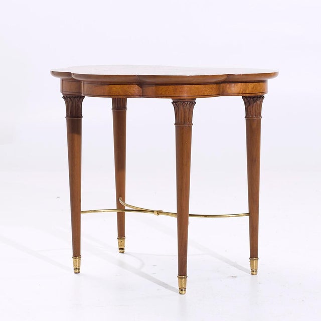 Brown Tommi Parzinger for Charak Mid Century Brass and Mahogany Side End Tables - Pair For Sale - Image 8 of 11