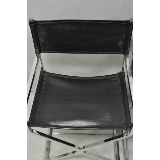 Late 20th Century Vintage Daystrom Mid Century Modern Chrome & Naugahyde Directors Chairs - Pair For Sale - Image 5 of 17