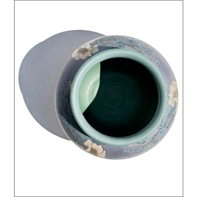 American Rookwood Frederick Rothenbusch Art Pottery Floral Vellum Vase-Factory 2nd For Sale - Image 3 of 9